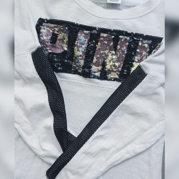 PINK Sequins Detailed Mesh Top - Picture 5 of 7